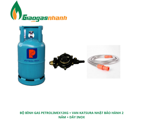 Bộ Bình Gas PetroLimex + Van Kasura Đóng Ngắt Gas Tự Động
