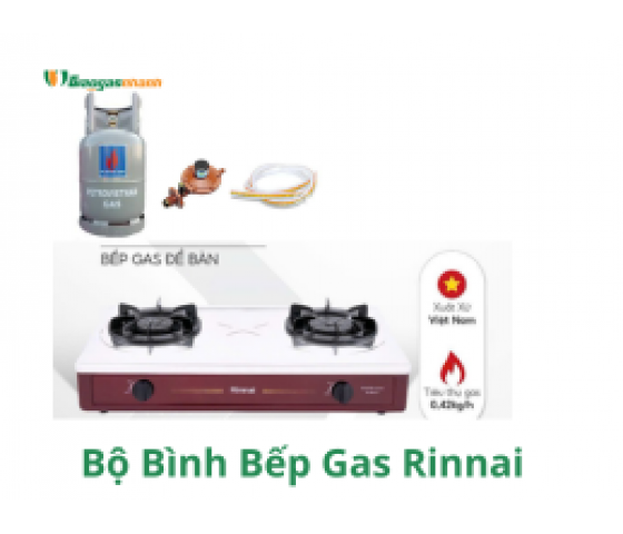 Bộ Bình Bếp Bếp Gas Rinnai Măt Inox