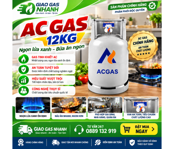Bình Gas AC GAS 12kg Chính Hãng
