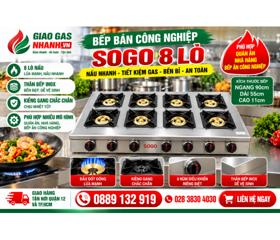 Bếp Bán Công Nghiệp 8 Lo