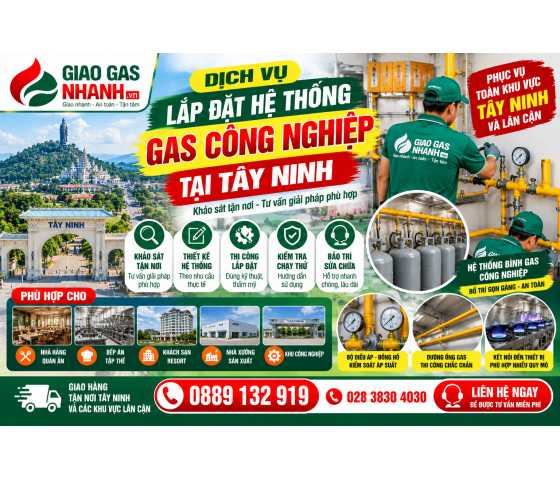 Lắp Đặt Hệ Thống Gas Tây Ninh, Uy tín, An Toàn, Chất Lượng Liên Hẹ : 02838304030