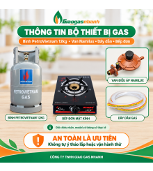 Bộ Bình Bếp Gas Đơn Mặt Kính