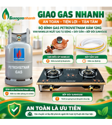 Bộ Bình Gas 12kg Bếp Đôi Sunhouse