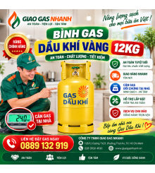 Bình Gas Dầu Khí Vàng 12kg