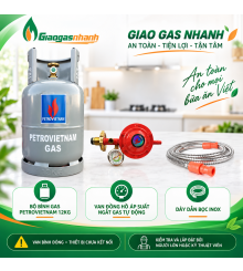 Bộ Bình Gas 12kg + Van Đồng Hồ Ngắt Gas Tự Động+ Dây Dẫn Inox