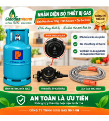 Bộ Bình Gas PetroLimex + Van Kasura Đóng Ngắt Gas Tự Động