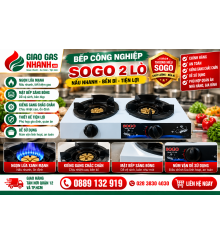 BẾP GAS CÔNG NGHIỆP 2 LÒ SOGO GT-208