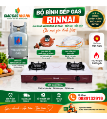 Bộ Bình Bếp Bếp Gas Rinnai Măt Inox